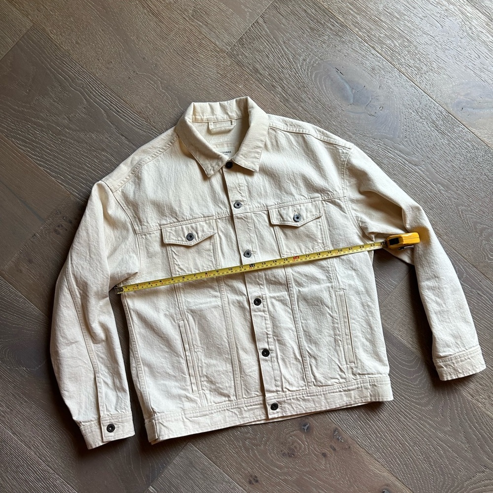 Sezane Men Denim Jacket Ecru Size L